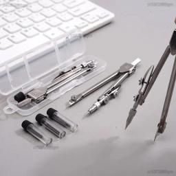 Caixa de ferramentas de metal compasso conjunto para design de arte desenho engenharia escritório escola estudante matemática geometria esboço suprimentos - Image 5
