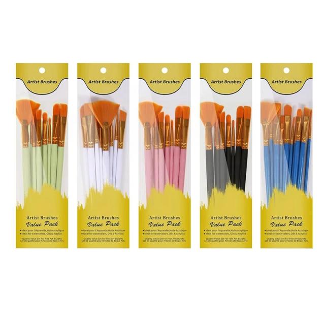 Kit Completo de Pincéis para Pintura: 60 Peças com Cerdas de Nylon para Acrílica, Aquarela, Óleo e Guache