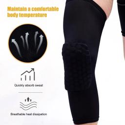 Honeycomb Joelheiras para Esporte, Basquete, Voleibol, Protetor de Joelho, Suporte Brace, Futebol, Compressão Leg Knee Sleeves - Image 3