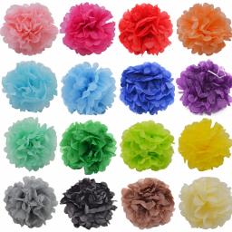 5 pçs 10/15/20/25/30cm pompons de papel de tecido bolas de flores casamento festival festa decoração casa diy artesanato papel pompons suprimentos - Image 1