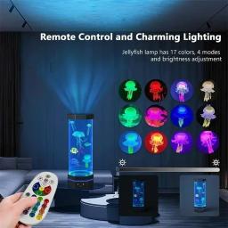 Lâmpada de lava de água-viva de 15 polegadas, 17 cores que mudam, lâmpada de água-viva com controle remoto, plug-in usb, lâmpada de peixe bolha, luz noturna rc - Image 1