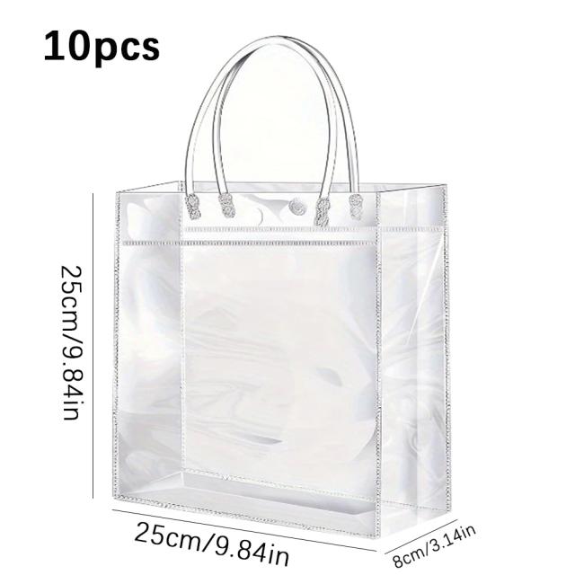 Sacos Transparentes para Embalagem de Presentes - Ideal para Volta às Aulas, Aniversários e Festas, Pacote com 10 Unidades