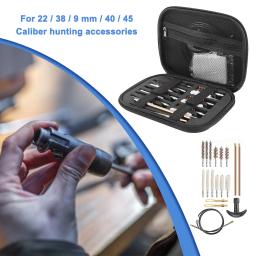 19 pçs/set tático arma barril kit de limpeza para arma arma rifle pistola ferramenta escova para. 22/.38/9mm/.40/.45 calibre ferramenta caça - Image 4