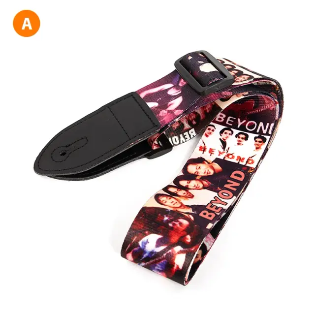 Correia de Guitarra Ajustável em Nylon com Design Colorido, Comprimento de 88-146cm, 1 Unidade