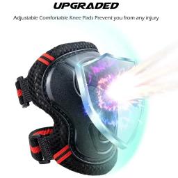 6 pçs skate patinação no gelo equipamentos de proteção cotoveleiras guarda segurança pulso ciclismo equitação joelho protetor para crianças adultos - Image 3
