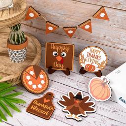 Outono camadas bandeja decoração conjunto, Thanksgiving Tabletop sinal, ornamentos, multi-peça - Image 4