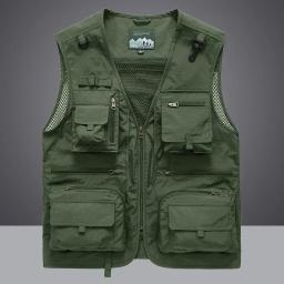 Colete tático estilo coreano masculino, 14 bolsos, malha de verão, sem mangas, 7xl, caminhadas, pesca, fotógrafo, ferramenta, colete - Image 5