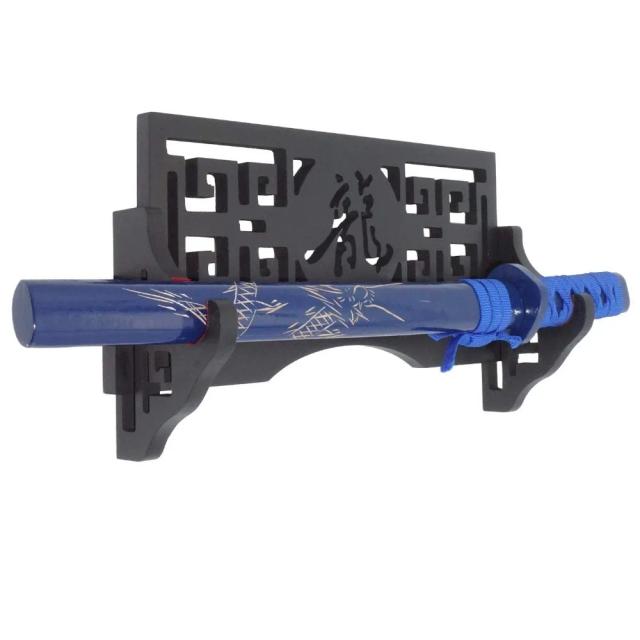 Suporte de Parede para Espadas Dragão e Samurai com Estante para Katana e Wakizashi em Camadas