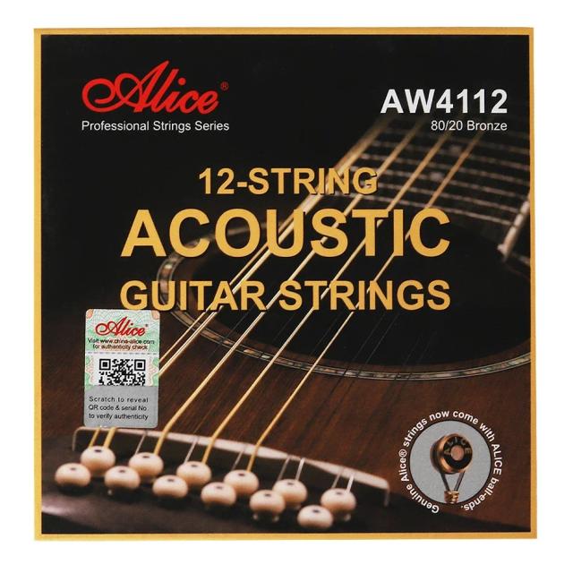 Cordas Antiferrugem Alice AW4112 e AW4212 para Violão Acústico de 12 Cordas