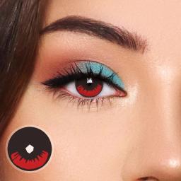2 peças/1 par de lentes de contato coloridas anime cosplay acessórios lente prescrição anual contatos coloridos com caixa demon slayer - Image 4
