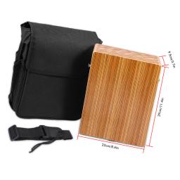 Portátil Viajando Madeira Cajon Box Drum, Flat Hand Drum, Percussão de madeira com alça, Carry Bag - Image 2