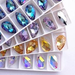 9x16mm gota de água único furo vidro strass pingente alta qualidade cristal ab em forma de pêra diamante para colar acessórios - Image 1