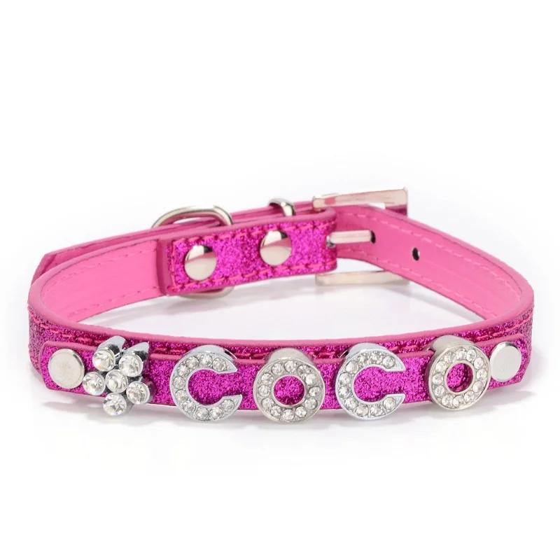 Identificação de cão personalizado coleiras, personalizado Pet Nome Pingente, strass Cat Collar, Anti-Lost Puppy Neck Strap, Chihuahua Suprimentos - Image 1