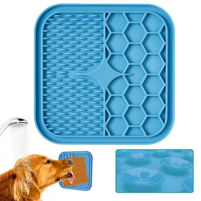 Tigela de Silicone com Tapete Antiderrapante para Alimentação Lenta de Cães e Gatos Pequenos e Médios
