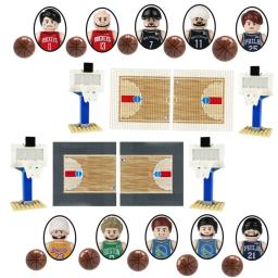 MOC-Basquete Stand Set para Meninos e Meninas, Cesta, Bola Tribunal, Bloco Educacional Acessório, DIY Building Block Brick, Brickset, Presente - Image 1