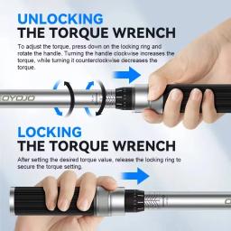 Chave de torque de 3/8 "5-60N.m Chave de torque de unidade quadrada 1/4" Chave de torque pro 5-25N.m Ferramenta profissional de reparo automotivo de bicicleta - Image 6