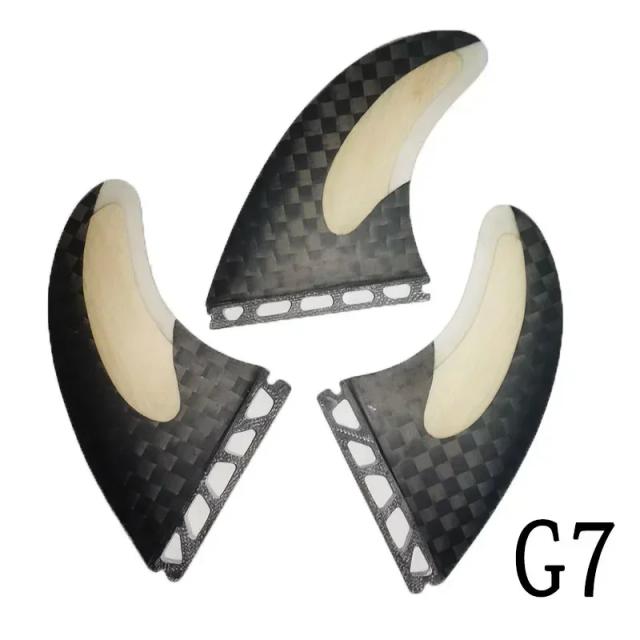 Conjunto de Barbatanas Tri Fin G7 para Prancha de Surf Bilong Futures em Fibra de Vidro e Carbono