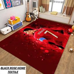 Tapete antiderrapante para quarto, impressão 3D HD, Messi, Ronaldo, mbappé, Neymar, sala de estar Home Luxury, corredor, arte da moda - Image 4