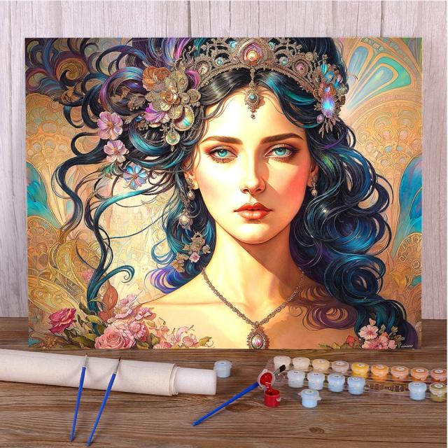 Pintura por Número de Linda Menina: Kit de Artesanato para Adultos com Ideias de Presente Personalizadas e Frete Grátis