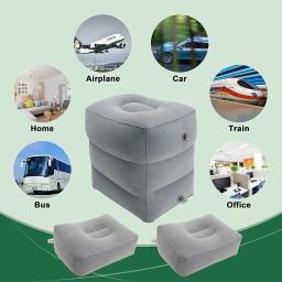 Ajustável Viagem Pé Resto Travesseiro, banquinho inflável, Footstool carro trem de longa distância, 3 camadas de sono Sit - Image 4