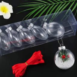 20pc fillable bola de natal ornamento claro pendurado bauble pingente 2024 árvore de natal decoração para casa navidad ano novo presente diy - Image 6
