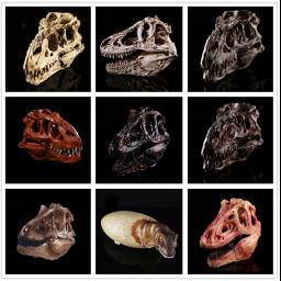 Resina cabeça de dinossauro crânio esqueleto escultura artesanato animal estátuas fósseis presente do dia das bruxas prop zoo espécime exibição para decoração casa - Image 3