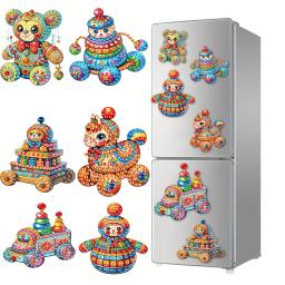Ímã de geladeira Forma especial para Artesanato DIY, Arte Acrílica Ímãs, Pintura Diamante, Decalques Geladeira, Presente Party, Cute Girls, 6Pcs - Image 2