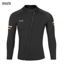 Jaqueta de neoprene, tops e bottoms, 1,5mm, zíper frontal, mangas compridas, roupa de mergulho para natação, mergulho, mergulho - Image 1