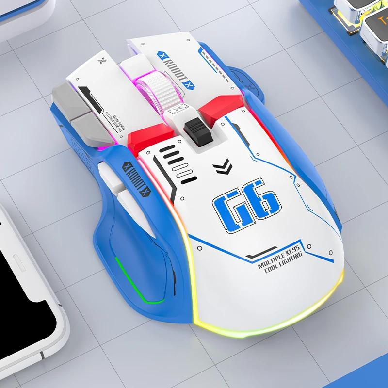 Tri-mode 2.4g usb bluetooth sem fio gamimg mouse 12 teclas rgb jogo com fio meche ratos para windows ios escritório em casa portátil pc gamer - Image 1