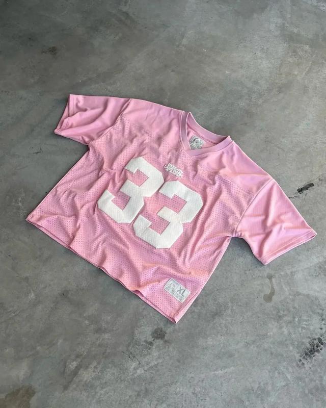 Camisa Oversized Estilosa com Letras para Homens e Mulheres - T-shirt de Futebol Americano e Hip Hop Street, Manga Curta Y2K Trend