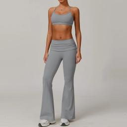 Roupas de yoga 2 peças agasalho feminino atlético wear pilates terno de fitness ginásio treino push up roupas sutiã esportivo leggings terno - Image 3