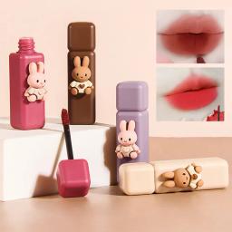 Batom Matte Velvet, impermeável, duradouro, bonito, Lipgloss de coelho, copo antiaderente, matiz labial, cosmético de lama - Image 3