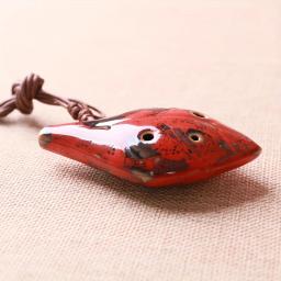 Ocarina de 6 buracos, estilo chinês antigo, instrumento artesanal, som, com cordão, como uma folha, 1pc - Image 3