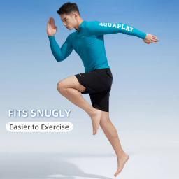 AquaPlay-Fato de Mergulho de Manga Comprida para Homens, Rash Guard, Zíper Completo, Roupa de Natação, Desporto Outdoor, Fitness - Image 3
