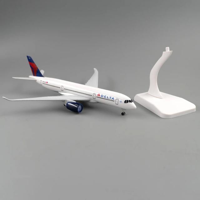 Delta Airlines Airbus A350 - Avião de Brinquedo de 18cm para Crianças, Ideal para Coleção e Decoração de Mesa