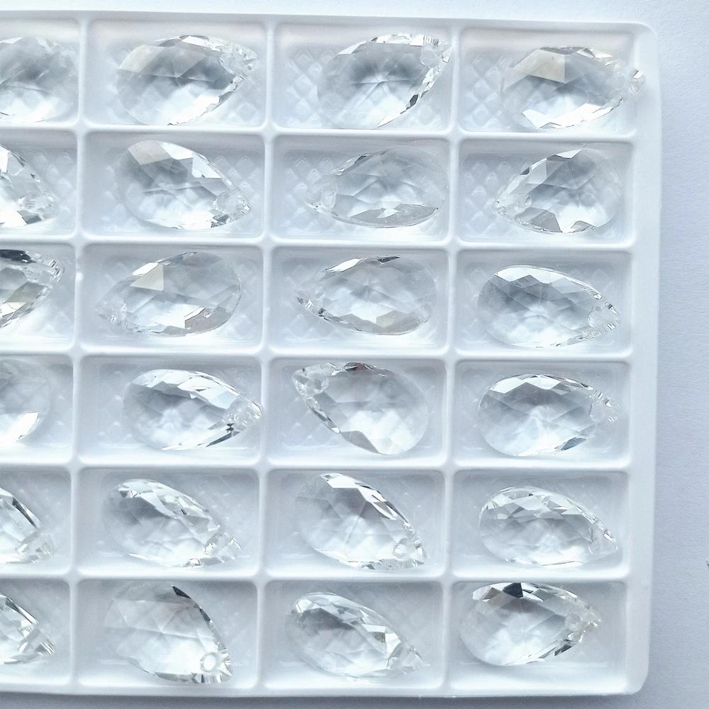9x16mm gota de água único furo vidro strass pingente alta qualidade cristal ab em forma de pêra diamante para colar acessórios - Image 1