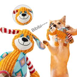 Animais de pelúcia em forma de brinquedos para cães Mastigar Brinquedos Squeaky Suprimentos de limpeza de dentes interativos Assobio bonito Animais de estimação engraçados interativos - Image 1