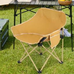 Cadeira de acampamento dobrável com bolso lateral, 600D Oxford Outdoor cadeira portátil, cadeira de viagem estável, fezes de praia, piquenique portátil - Image 4