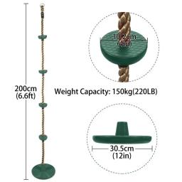 Corda de escalada fitness para crianças, com plataformas e assento de balanço de disco, conjunto de balanço ao ar livre, brinquedo de jardim, acessórios para playground - Image 3
