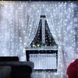 Luzes de cortina LED com controle remoto, USB, adequado para casa, quarto, casamento, festa, janela, parede, Dia das Bruxas, Decoração de Natal, 1 Pc - Image 4