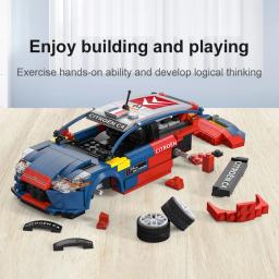 Cada-Blocos de Construção de Controle Remoto para Meninos, Brinquedos de Tijolo, Tijolos, Super Esportes, Citroen WRC, Veículo Campeão, Cidade, 2008 - Image 4