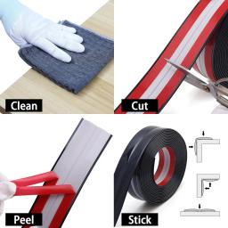 Fita decorativa autoadesiva do pvc, fundo do ouro, parede, canto interno, tira da decoração, mobília, borda da tabela, pára-choques anticolisão - Image 4