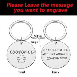 Etiqueta de identificação personalizada para animais de estimação, nome personalizado, anti-perdido, registro gravado, endereço, pingente, medalha, acessório coleira, gato, cachorro - Image 2