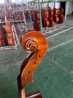 O violoncelo 4/4 é feito à mão de madeira de bordo, com padrão de pele tigre nas costas Artesanato exclusivo, requintado - Image 5