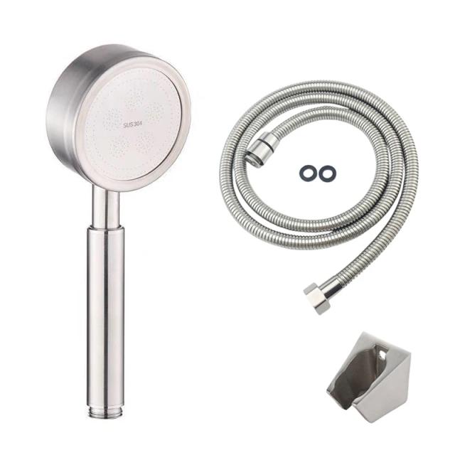 Chuveiro Pressurizado de Aço Inoxidável 304 com Mangueira e Suporte - Acessórios para Banheiro Completo
