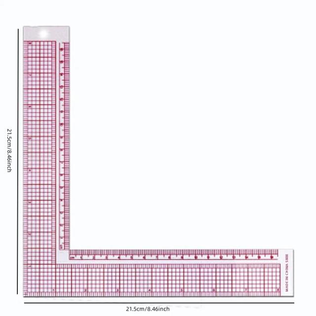 Régua de Quilting de Plástico para Corte e Costura de Vestuário - Acessórios Essenciais para Patchwork e Design
