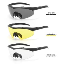Conjunto de óculos tático com 3 lentes, à prova de vento, poeira, cs, tiro militar, à prova de balas, óculos de sol para motocicleta, montanhismo - Image 5