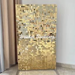 Painel de parede brilhante lantejoulas para decoração do fundo do casamento, fundo do banquete, parede brilhante, Photo Studio Props, 18 PCs - Image 1