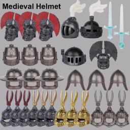 Medieval Militar Guerra Soldados, Acessórios Capacete, Blocos de Construção, Espada Arma, Castelo, Figuras Cavaleiro, Sabre DIY Bricks, Brinquedo para Meninos - Image 1