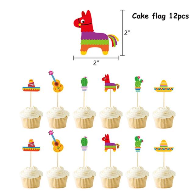 Decoração de Festa Infantil com Cacto Alpaca: Louça Descartável, Placas de Papel e Balões de Folha para Festas Mexicanas